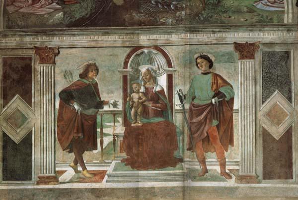 Domenicho Ghirlandaio Thronende Madonna mit den Heiligen Sebastian und julianus oil painting picture